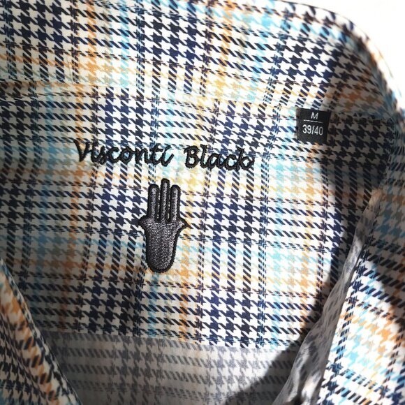 Visconti Black Mens Button Down Shirt Long Sleeve Cotton Medium‎ New GT-1152 - Picture 10 of 15